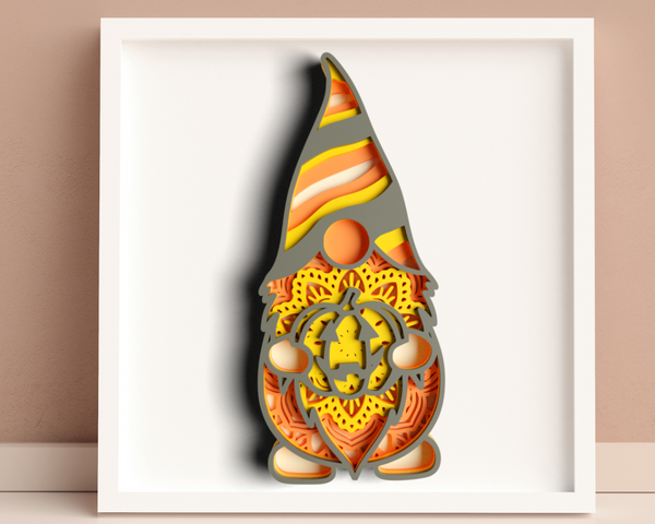 3D Layered Halloween Gnome SVG DXF files