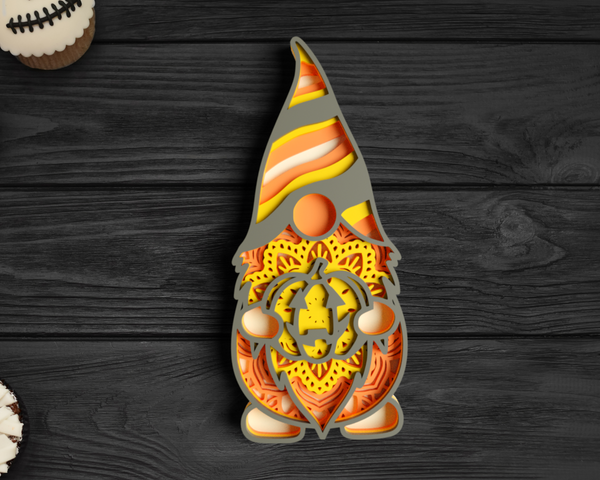 3D Layered Halloween Gnome SVG DXF files