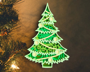 3D Christmas Tree SVG DXF 6 Layer-Rishasart