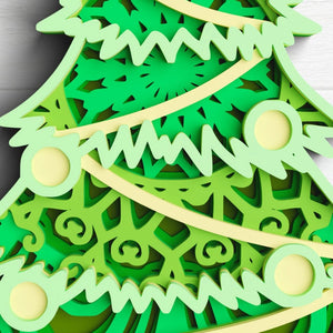 3D Christmas Tree SVG DXF 6 Layer-Rishasart