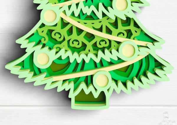 3D Christmas Tree SVG DXF 6 Layer-Rishasart