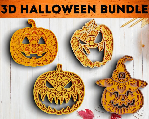 3D Fall SVG DXF Bundle - Pumpkin Svg-Rishasart