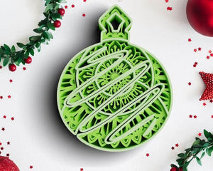 3D Christmas SVG DXF 4 Layer - Ornament Svg-Rishasart