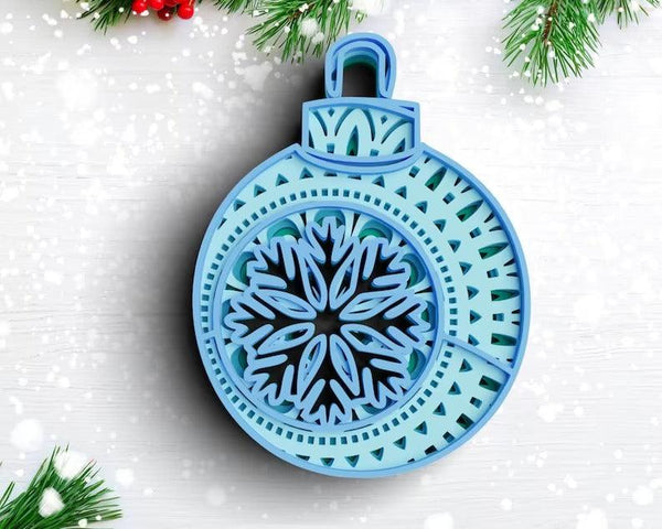 3D Christmas SVG DXF 4 Layer - Ornament Svg-Rishasart