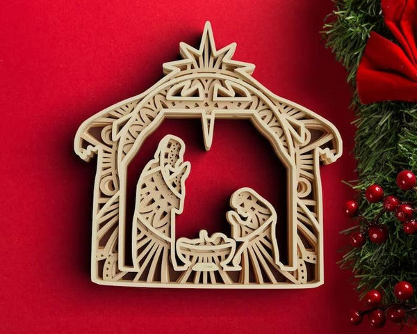 3D Christmas SVG DXF 5 Layer - Nativity Svg-Rishasart