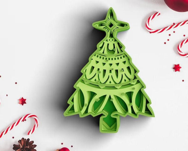 3D Christmas SVG DXF 5 Layer - Christmas Tree Svg-Rishasart