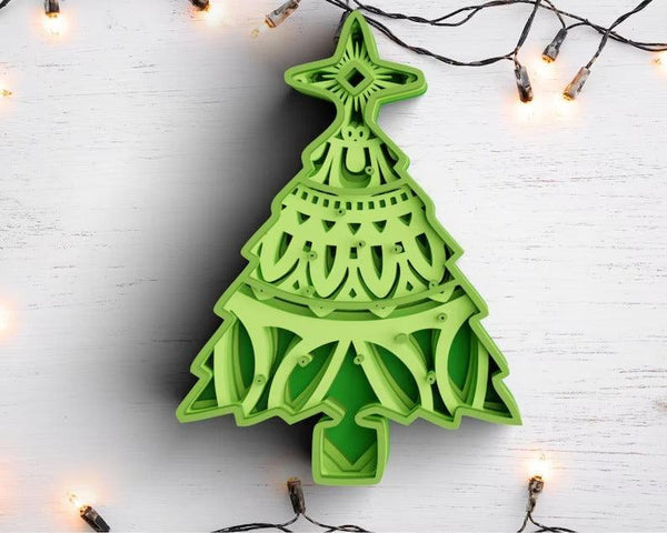 3D Christmas SVG DXF 5 Layer - Christmas Tree Svg-Rishasart