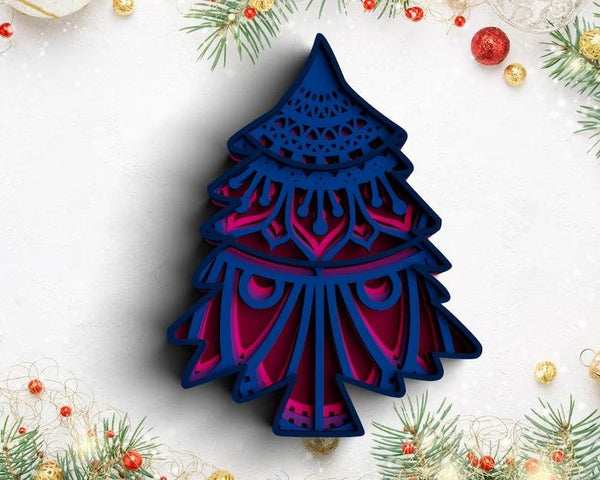 3D Christmas SVG DXF 5 Layer - Christmas Tree Svg-Rishasart