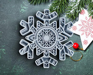 3D Snowflake SVG DXF 4 Layer - Christmas Svg-Rishasart