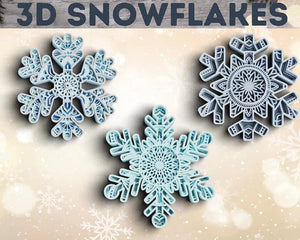 3D Snowflake SVG DXF 4 Layer - Christmas Svg-Rishasart