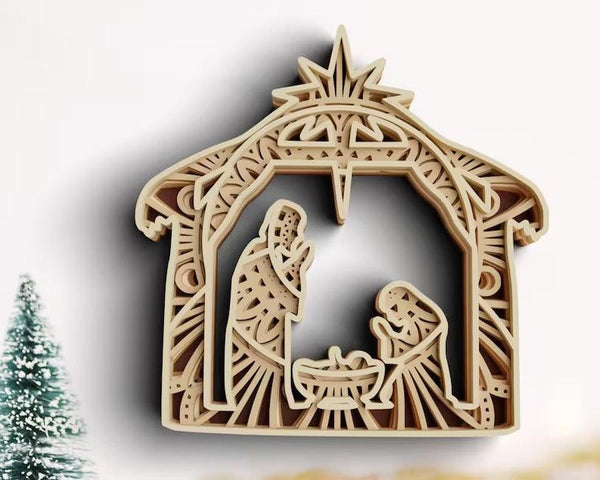 3D Christmas SVG DXF 5 Layer - Nativity Svg-Rishasart