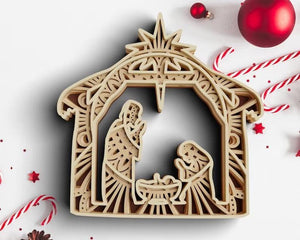 3D Christmas SVG DXF 5 Layer - Nativity Svg-Rishasart