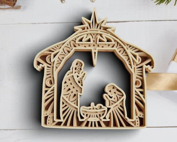 3D Christmas SVG DXF 5 Layer - Nativity Svg-Rishasart