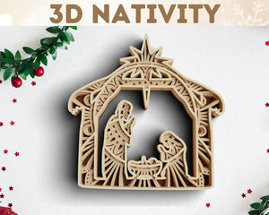 3D Christmas SVG DXF 5 Layer - Nativity Svg-Rishasart