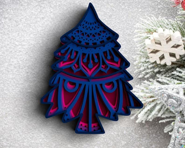 3D Christmas SVG DXF 5 Layer - Christmas Tree Svg-Rishasart