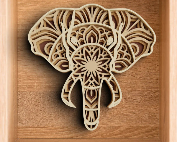 3D Elephant SVG DXF 4 Layer - Animal Svg-Rishasart