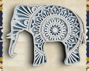 3D Elephant SVG DXF 5 Layer - Animal Svg-Rishasart