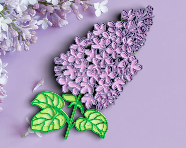 3D Flower SVG DXF 6 Layer - Lilac Svg-Rishasart