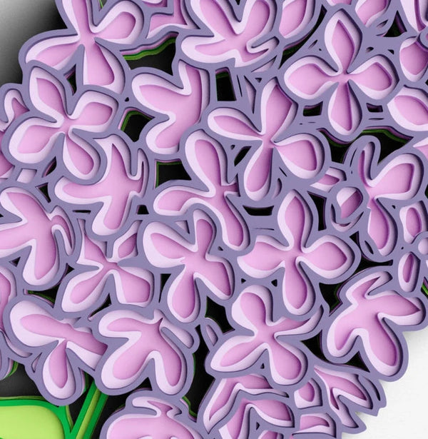 3D Flower SVG DXF 6 Layer - Lilac Svg-Rishasart