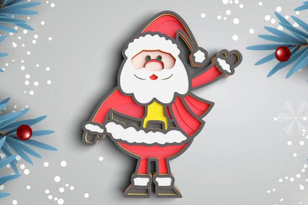 3D Christmas SVG DXF 8 Layer - Santa Svg-Rishasart