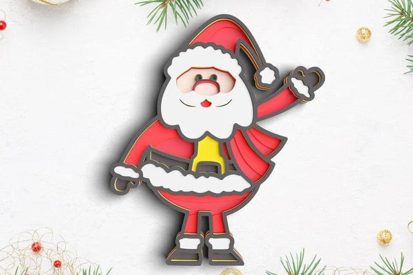 3D Christmas SVG DXF 8 Layer - Santa Svg-Rishasart