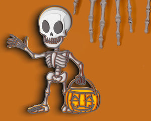 3D Skeleton SVG DXF 7 Layer - Halloween Pumpkin Svg-Rishasart