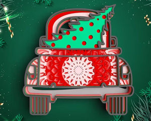 3D Christmas Truck SVG DXF-Rishasart