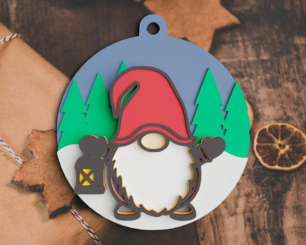 3D Gnome Ornament SVG DXF Bundle - Christmas Svg-Rishasart