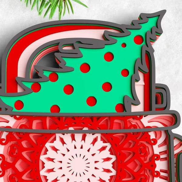 3D Christmas Truck SVG DXF-Rishasart