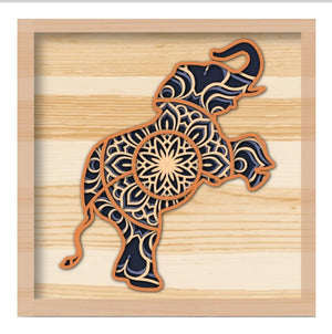 3D Elephant SVG DXF 4 Layer -  Animal Svg 3D Mandala Svg-Rishasart