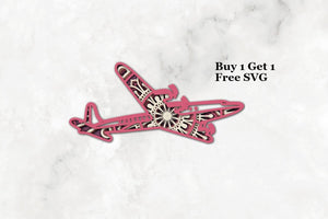 Airplane SVG 5 layer 3D Mandala SVG PNG-Rishasart