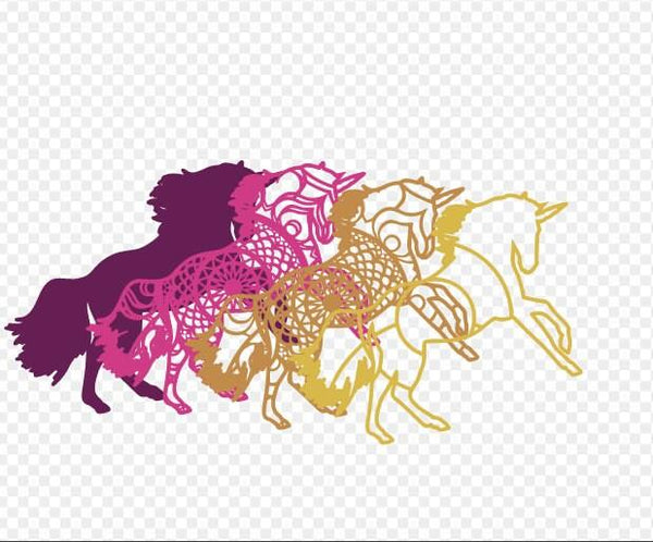 Layered Unicorn Mandala SVG DXF - Kids Birthday 3D Mandala Svg - Svg files for Cricut, Laser Cut files-Rishasart