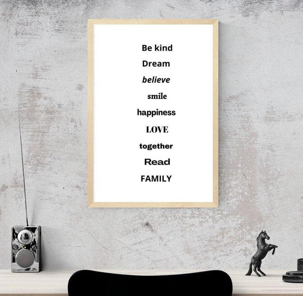 Be Kind Dream Believe Digital Download Quote Prints-Rishasart