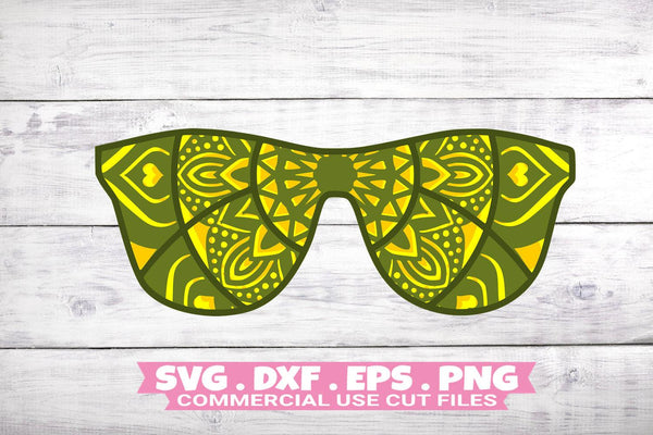 3D Sunglass SVG 4 Layers - 3D Mandala Svg Summer Svg-Rishasart