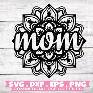 Mom Mandala SVG - SVG Files for Cricut, Mandala Flower Svg Digital Download-Rishasart