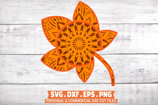 3D Thanksgiving Layer SVG Bundle - 4 Layers Turkey Mandala SVG-Rishasart