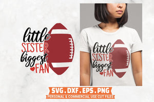 Football Sister SVG PNG - Little Sister Biggest Fan SVG-Rishasart