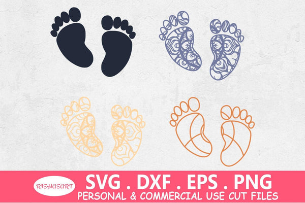 3D Layer Baby Footprint SVG - Newborn Svg-Rishasart