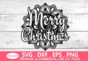 Merry Christmas SVG - Mandala SVG - SVG Files for Cricut-Rishasart