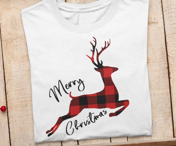 Reindeer SVG - Merry Christmas SVG - Buffalo Plaid SVG files for Cricut-Rishasart