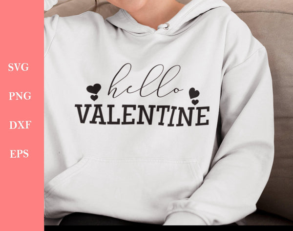 Valentine SVG - Hello Valentine Svg - Valentines day Svg files for Cricut Projects-Rishasart