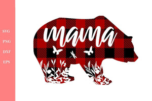 Mama Bear Svg - Buffalo Plaid Svg - Mothers day Svg files for Cricut-Rishasart