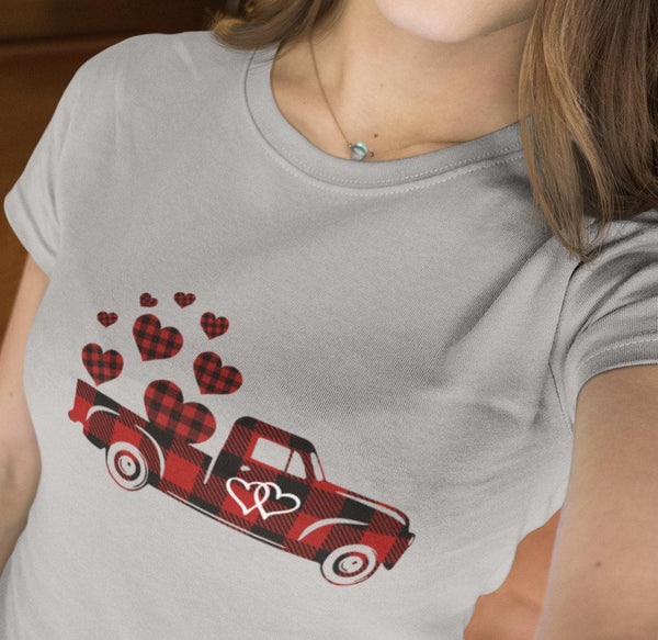 Valentine Truck SVG - Buffalo Plaid SVG - Truck with hearts SVG files for Cricut Projects-Rishasart