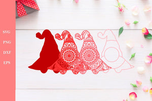 3D Valentine SVG - Valentine Gnome svg-Rishasart