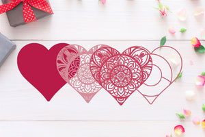 Valentine Svg 4 Layers - Love Heart Svg - 3D Mandala Svg - 3D Heart Svg files for Cricut-Rishasart