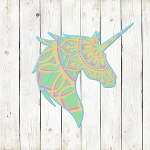 Unicorn Face Svg 5 Layer - Unicorn Mandala SVG - 3D Layered Svg files for Cricut-Rishasart