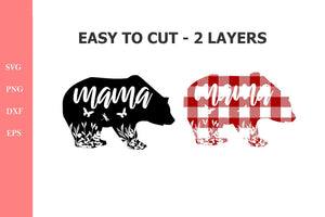 Mama Bear Svg - Buffalo Plaid Svg - Mothers day Svg files for Cricut-Rishasart