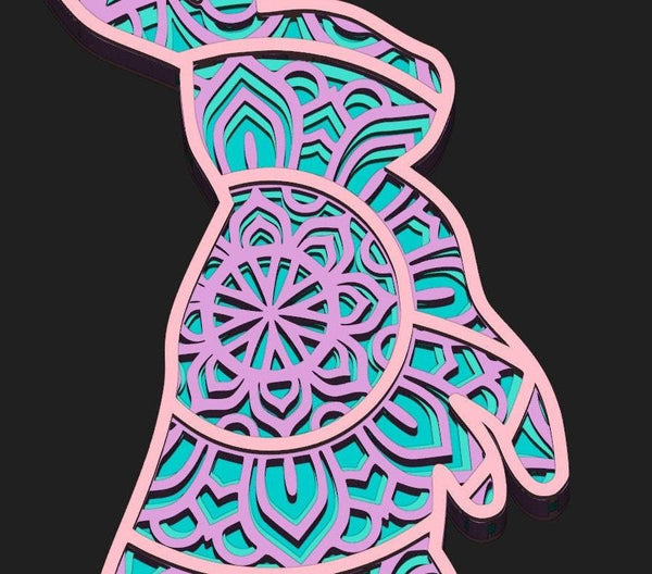 3D Easter Bunny SVG DXF files-Rishasart