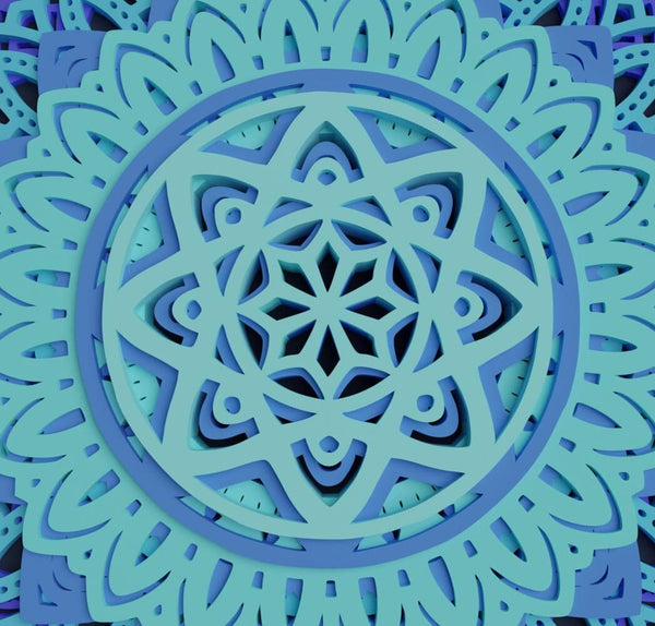 3D Flower Mandala SVG DXF 7 Layers-Rishasart