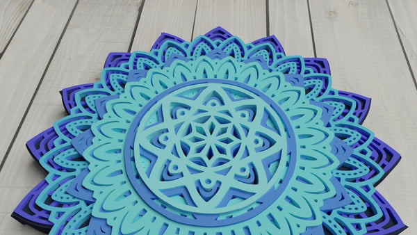 3D Flower Mandala SVG DXF 7 Layers-Rishasart